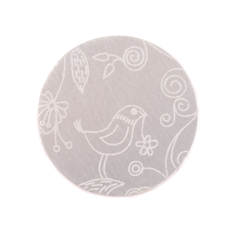 Anodized Aluminum 3/4" Circle, Silver, Design #22, 22g