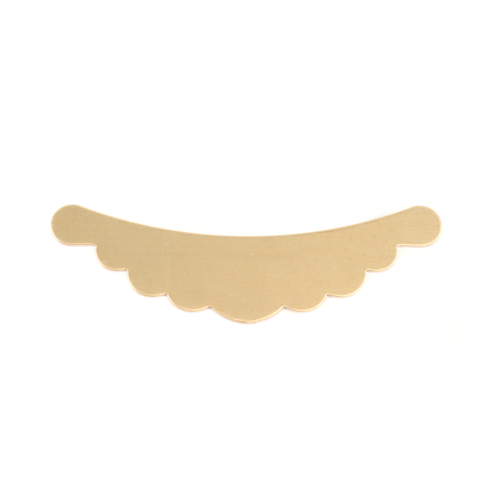 Metal Stamping Blanks Brass Scalloped Bib, 24g