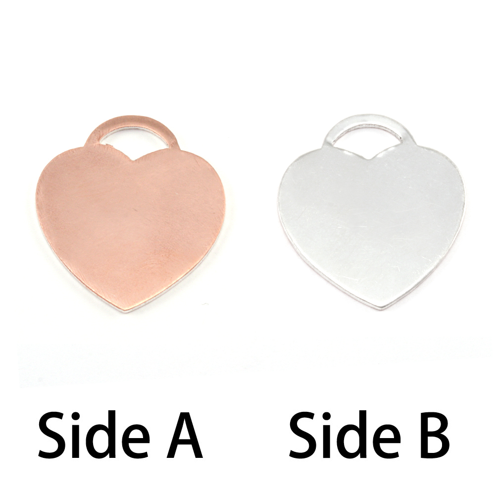 Metal Stamping Blanks Single Clad "Tiffany" Style Heart, 18g