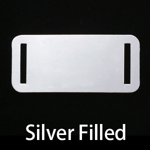 Metal Stamping Blanks Silver Filled Rectangle Component w/Slit Cutouts, 24g