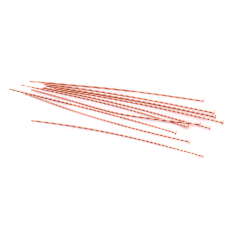 Rivets, Findings & Stringing Copper Head Pins 2" (51.5mm), 24 gauge pack of 10