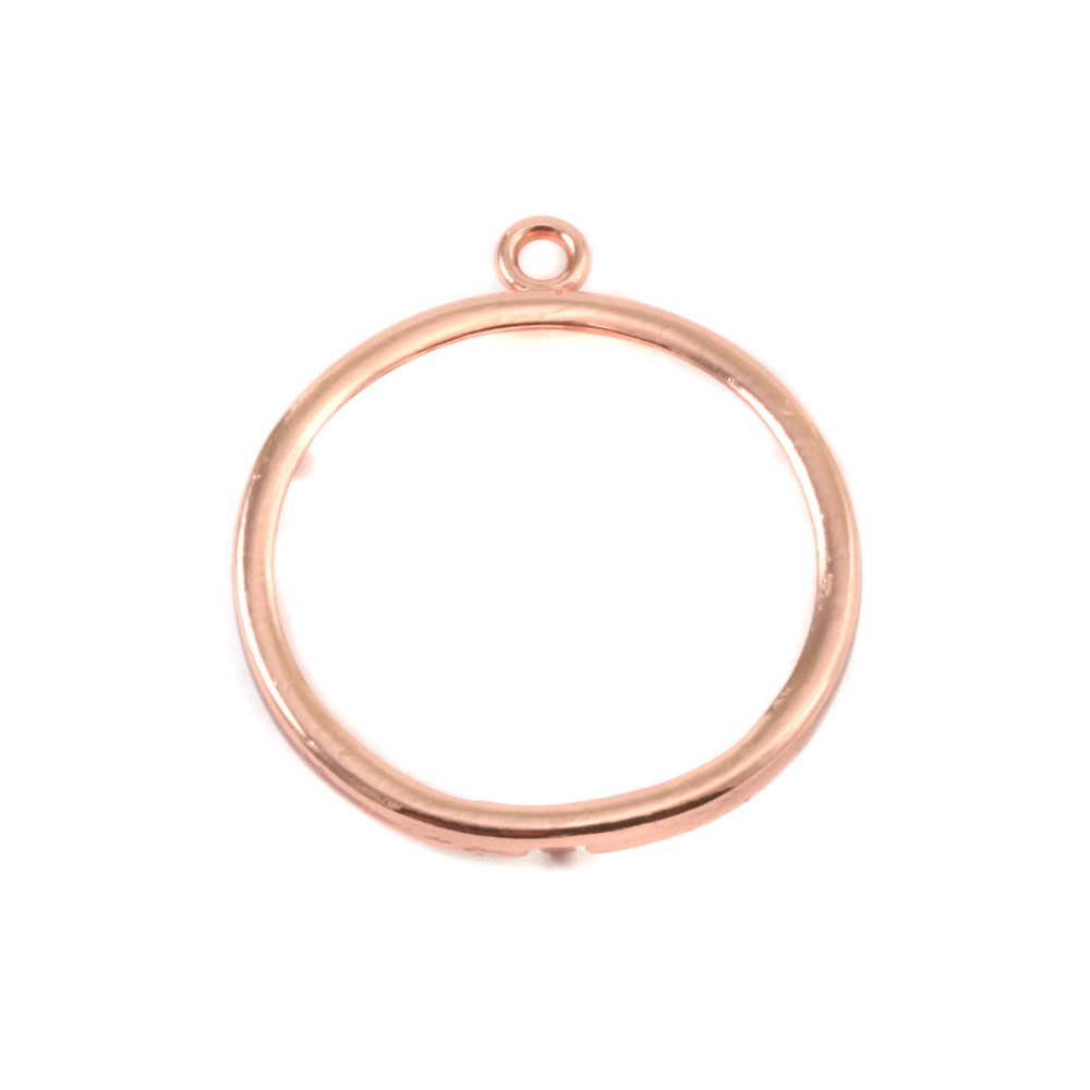 Metal Stamping Blanks Copper Smooth Circle Frame for 22mm (.87") Circles