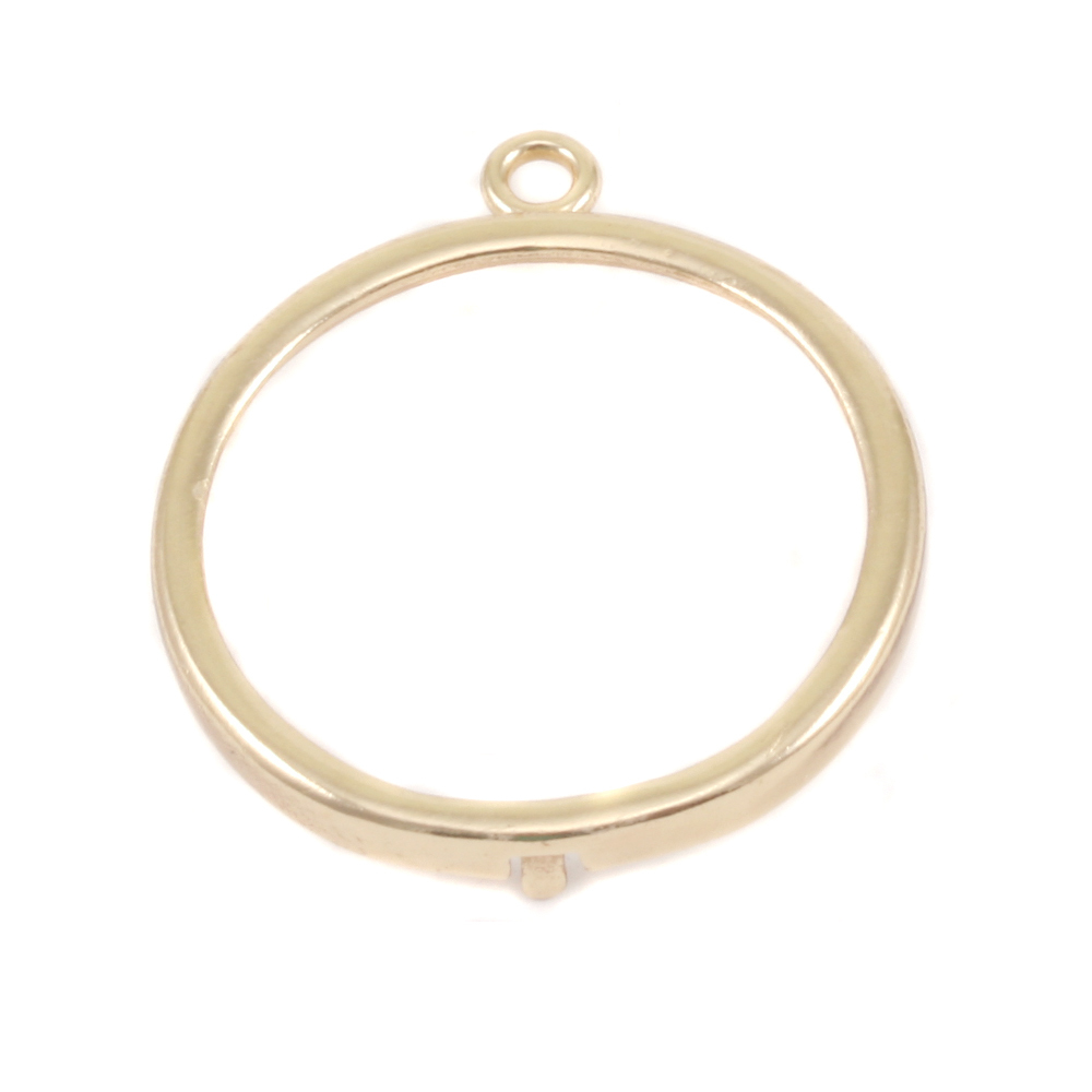 Metal Stamping Blanks Brass Smooth Circle Frame, for 22mm (.87") Circles