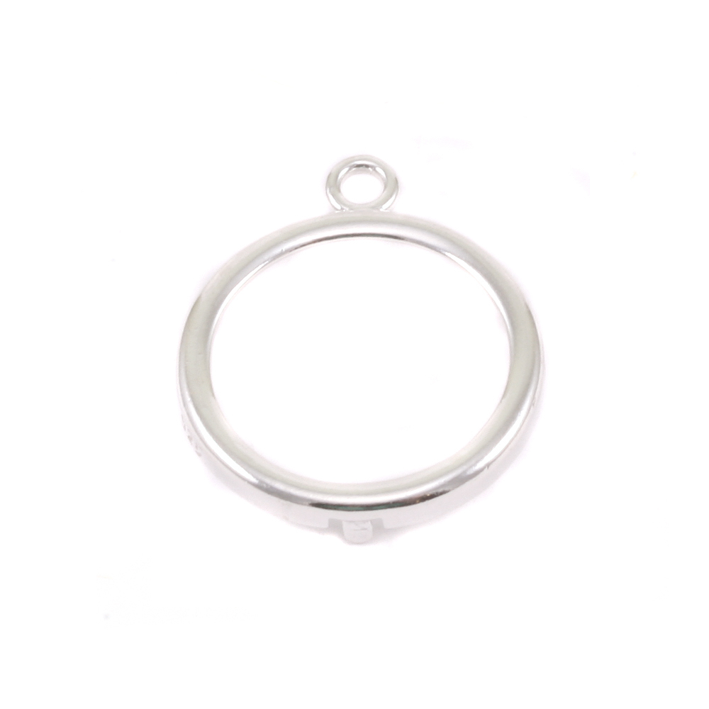 Metal Stamping Blanks Sterling Silver Smooth Circle Frame for 16mm (.63") Circles