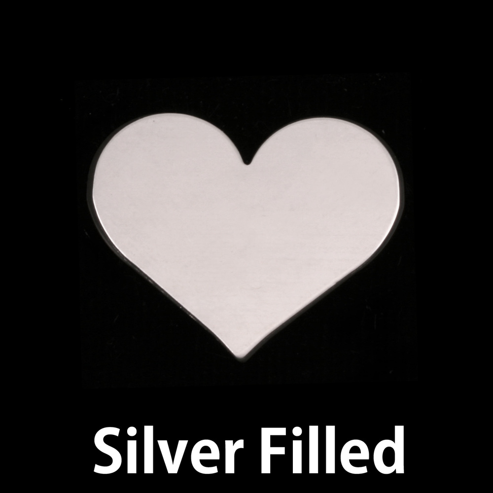 Metal Stamping Blanks Silver Filled Medium Classic Heart, 24g
