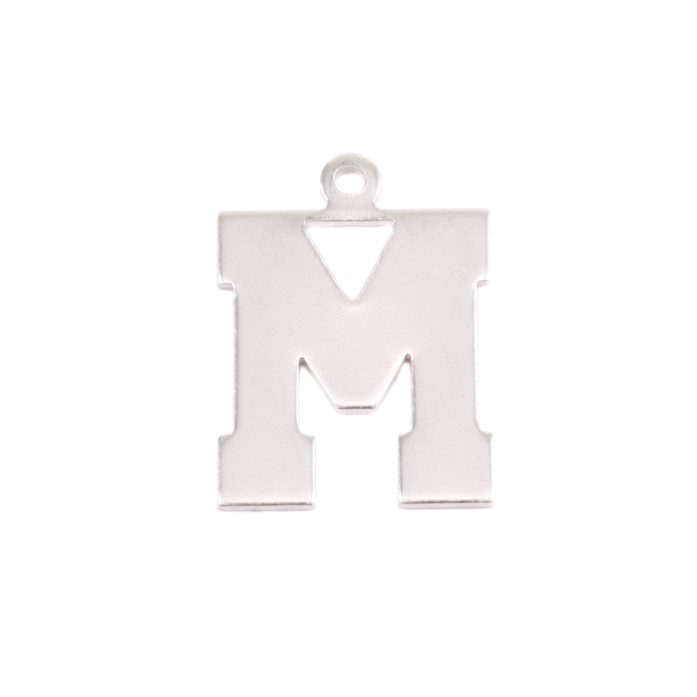 Metal Stamping Blanks Sterling Silver Letter M, 20g