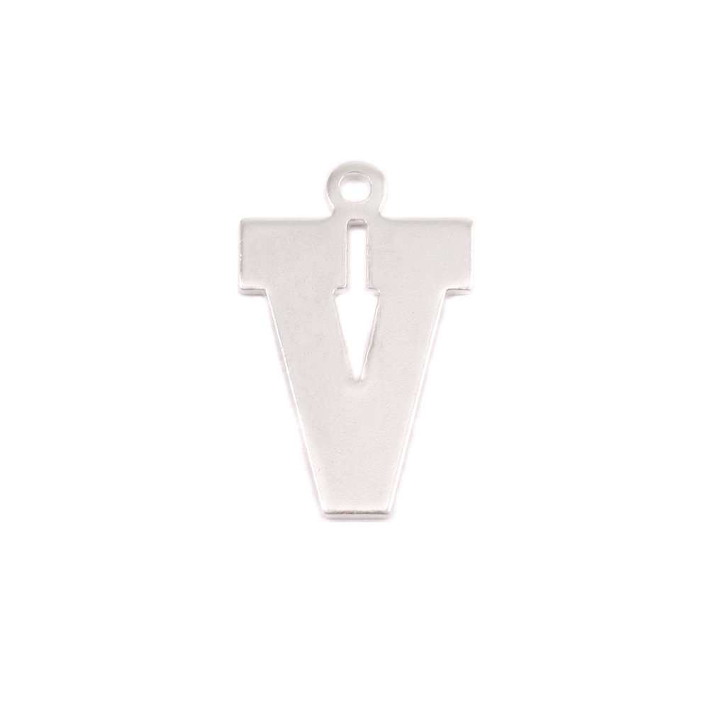 Metal Stamping Blanks Sterling Silver Letter V, 20g