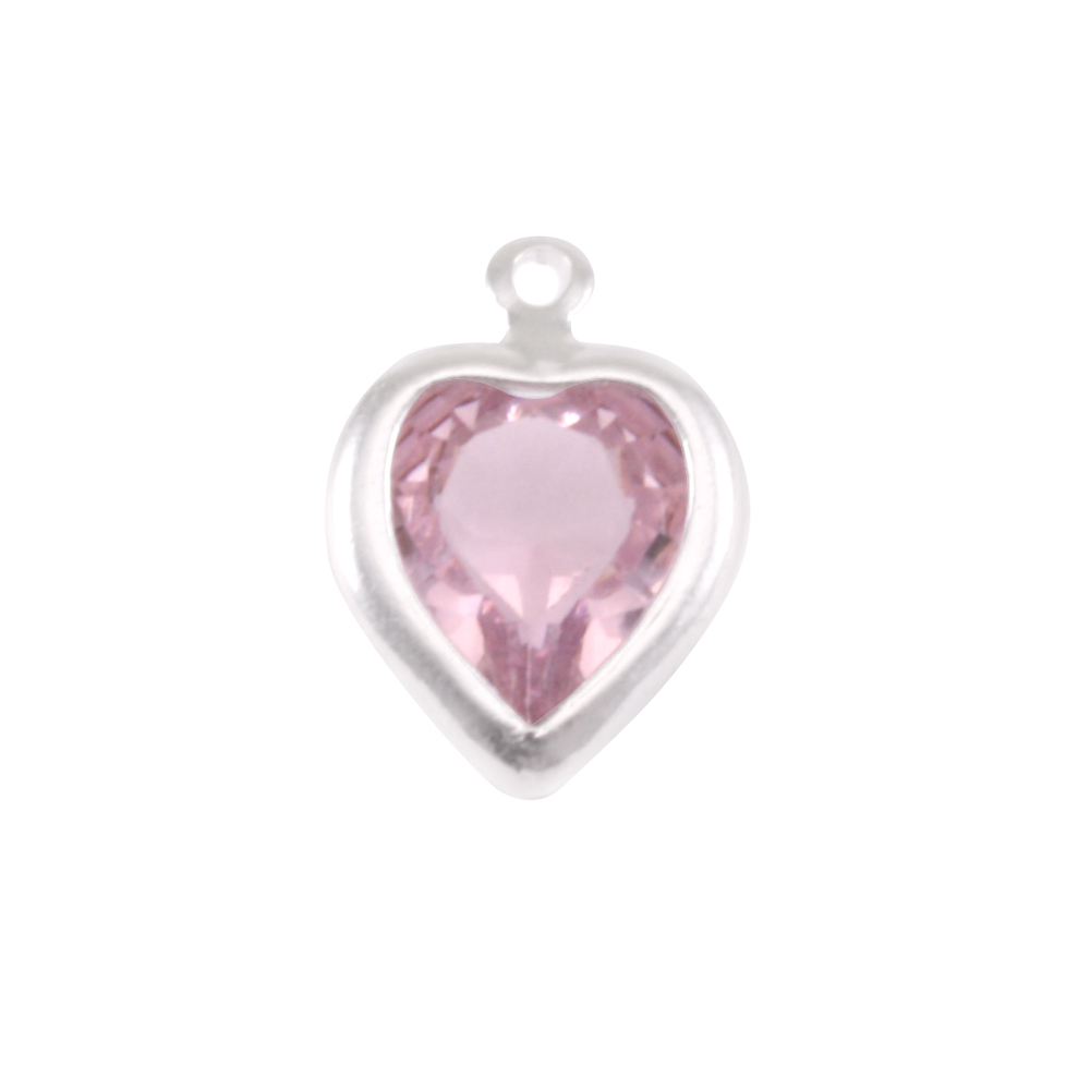 Charms & Solderable Accents Swarovski Crystal Heart Silver Charm Alexandrite (JUNE)