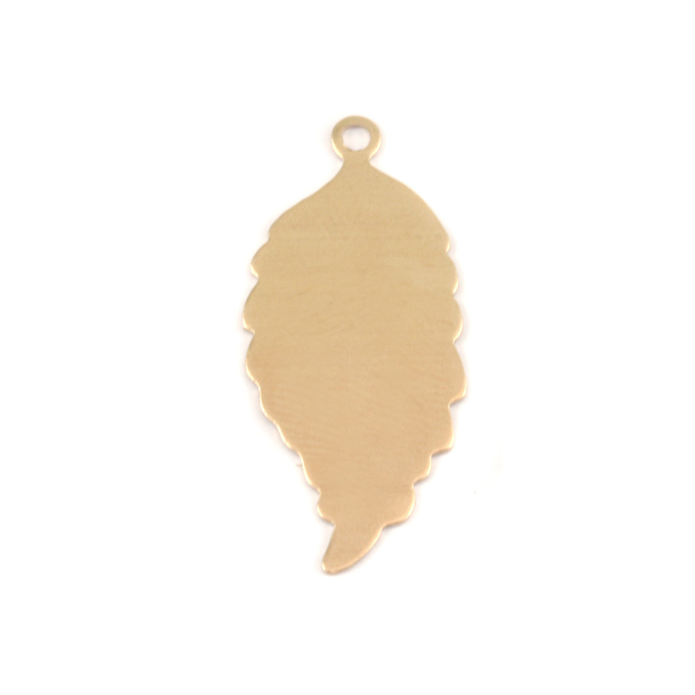 Metal Stamping Blanks Brass Leaf with Top Loop Blank, 24g