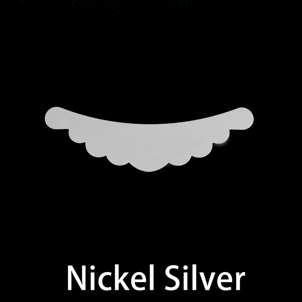 Metal Stamping Blanks Nickel Silver Scalloped Bib, 24g