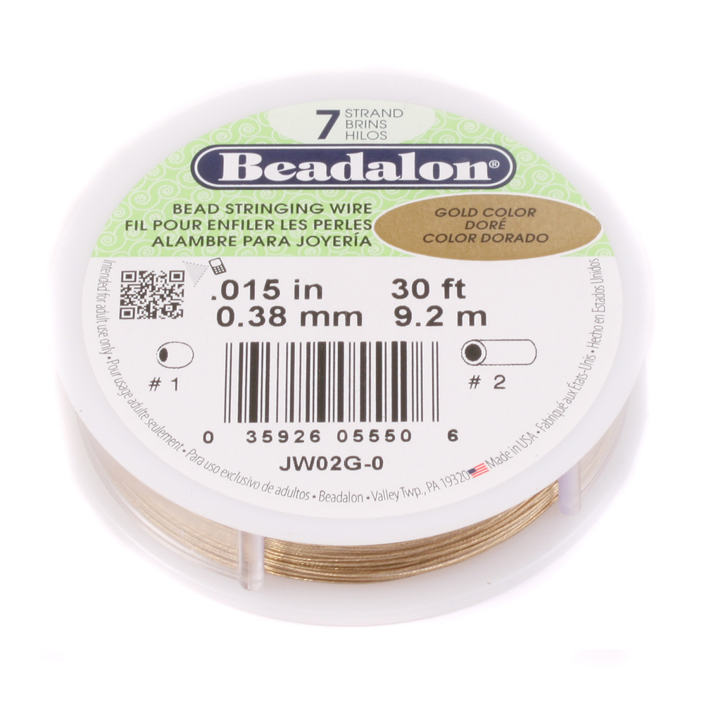 Rivets, Findings & Stringing .015 7-Strand Gold Metallic Beadalon Stringing Wire