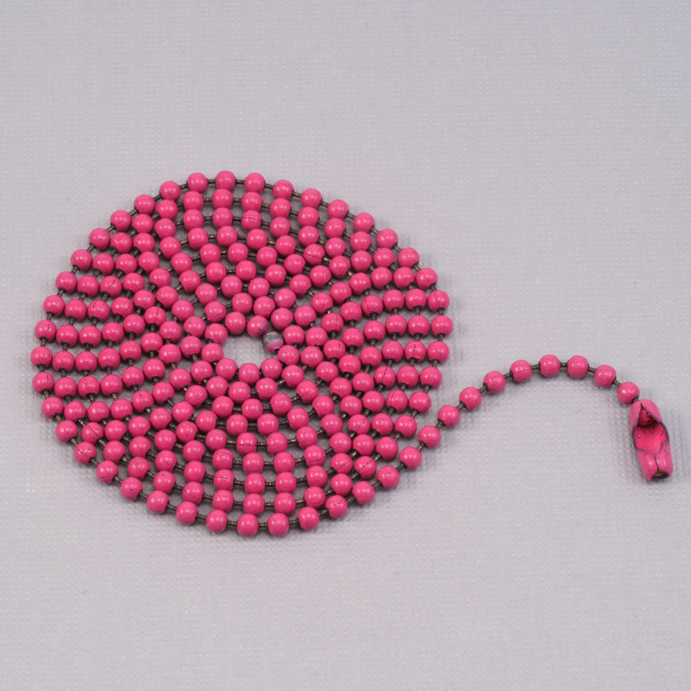 Chain & Clasps Pink Ball Chain with connector, 30" 2.4mm