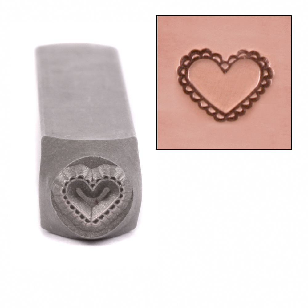 Metal Stamping Tools Doily Heart Metal Design Stamp by ImpressArt