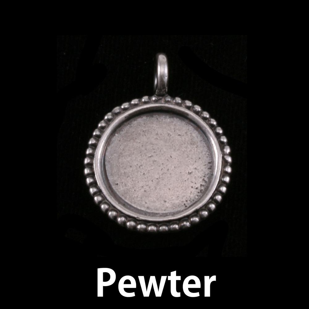Metal Stamping Blanks Pewter Circle with Dotted Edge, 19mm (.75"), 19g