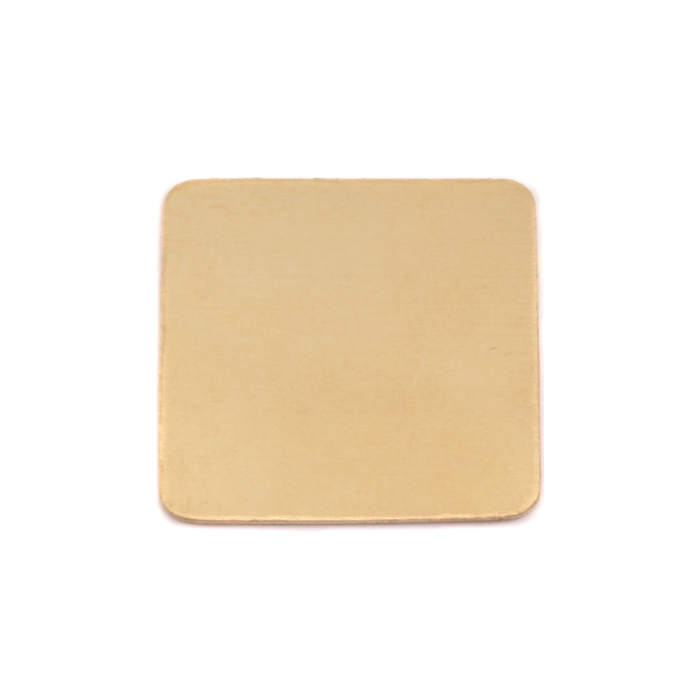 Metal Stamping Blanks Brass Large Rounded Square, 19.25mm (.75"), 24g