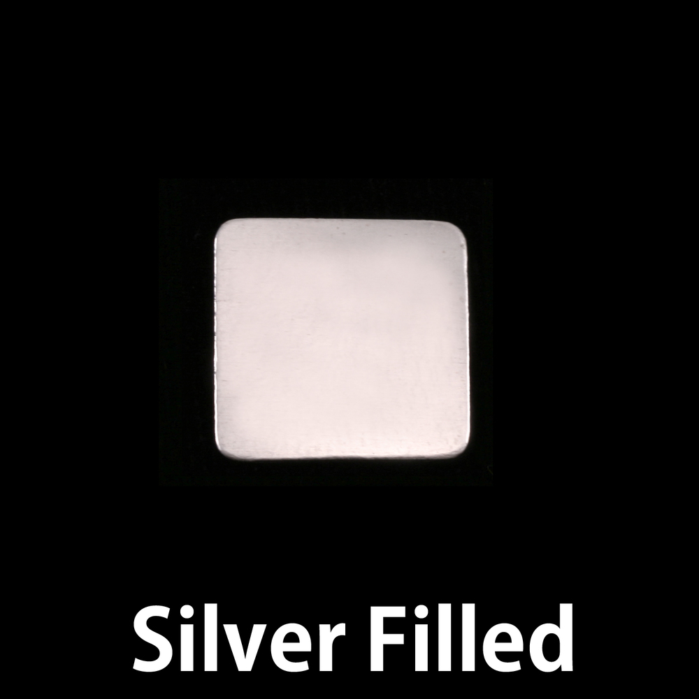 Metal Stamping Blanks Silver Filled Medium Rounded Square, 12.85mm (.50"), 24g