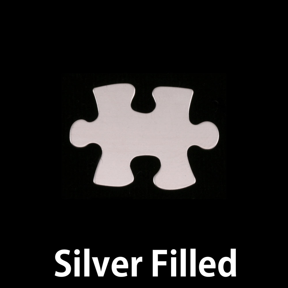 Metal Stamping Blanks Silver Filled Small Puzzle Piece Blank, 24g