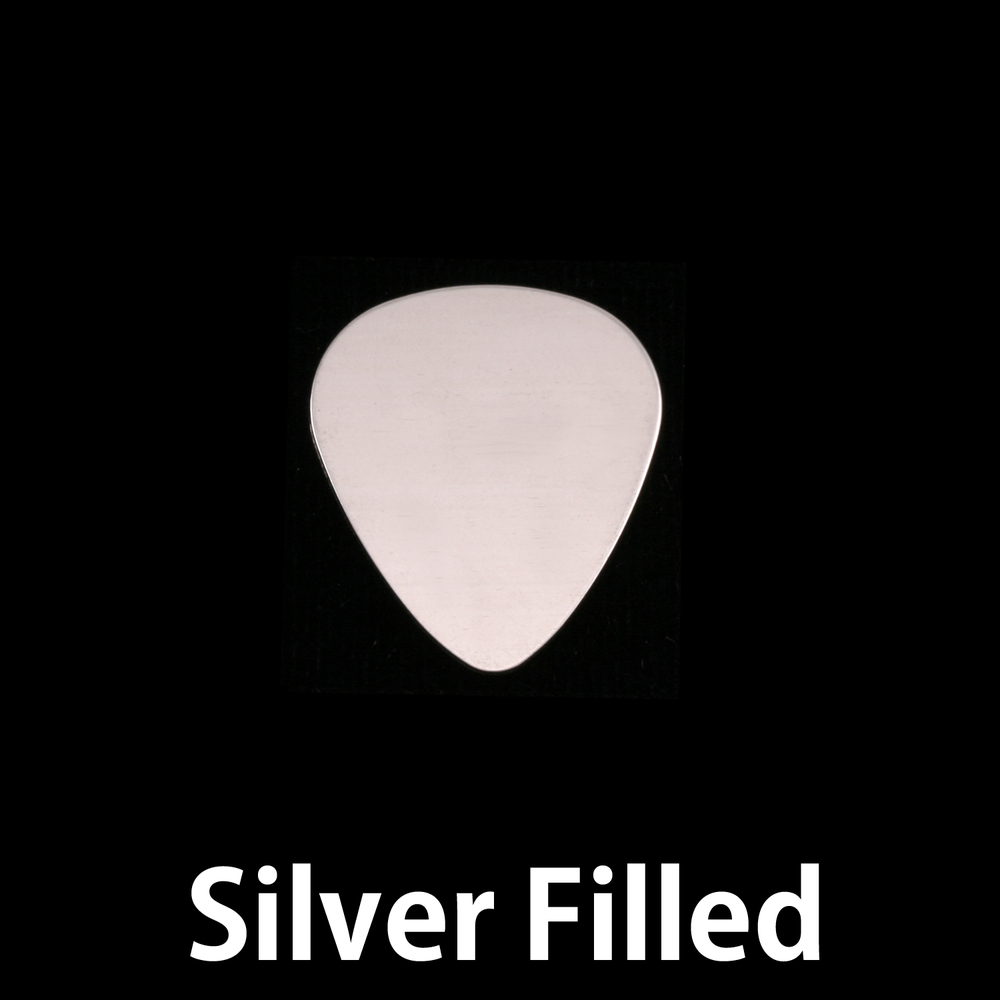 Metal Stamping Blanks Silver Filled Small "Guitar Pick" Blank, 24g