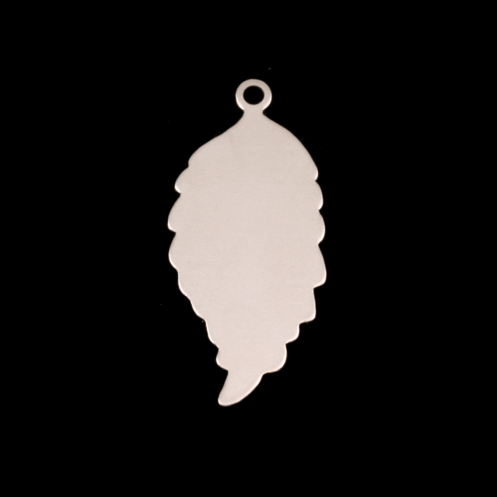 Metal Stamping Blanks Sterling Silver Leaf with Top Loop Blank, 24g