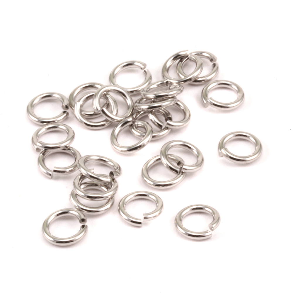 Jump Rings Rhodium Finish 5mm I.D. 16 Gauge Jump Rings, 5gm pack