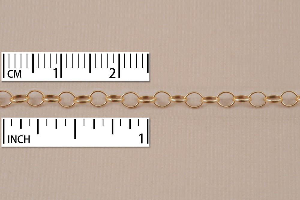 Chain & Clasps Gold Filled Rolo Chain 3mm x 3mm, by the Inch