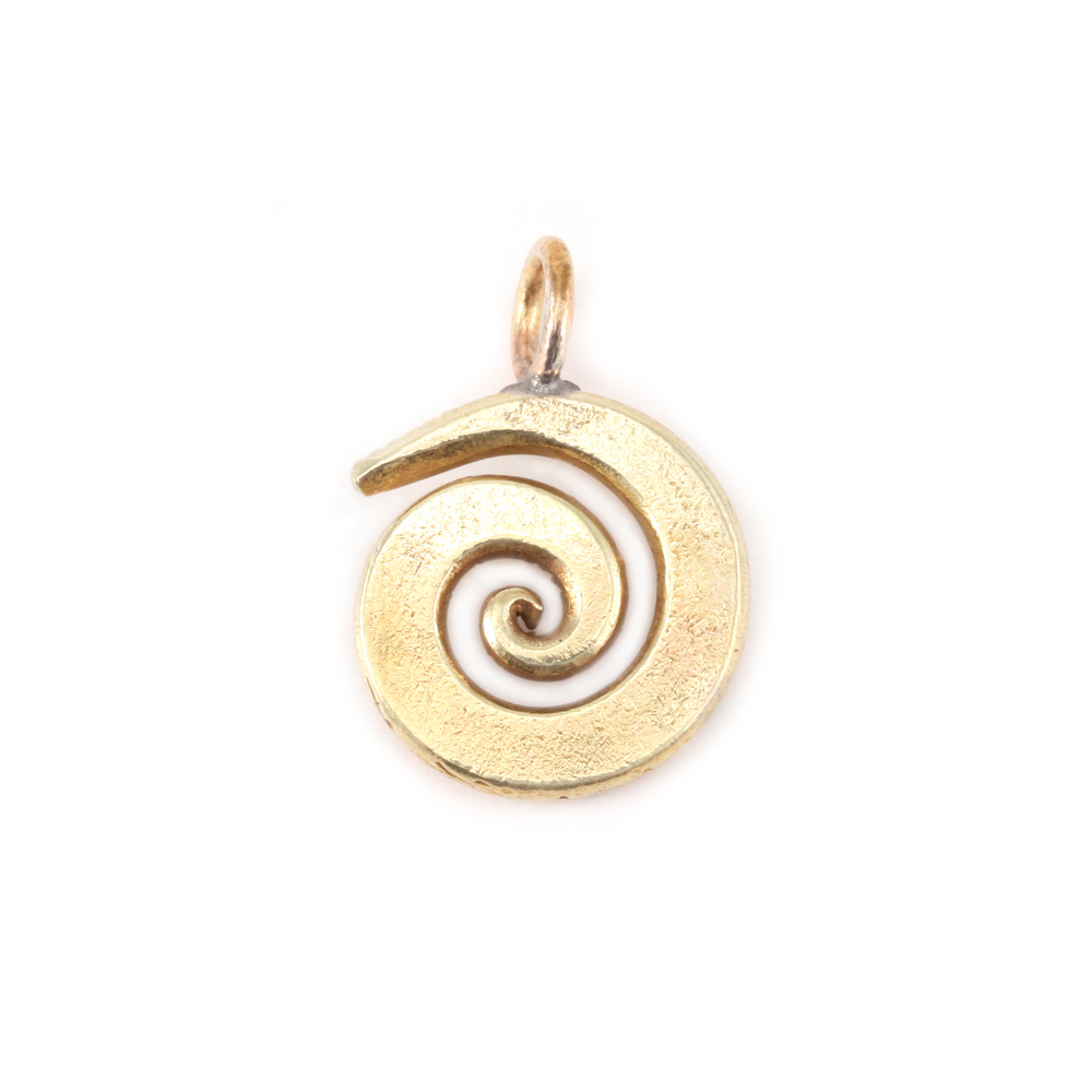 Metal Stamping Blanks Bronze Small Spiral Pendant 5/8" (16mm)