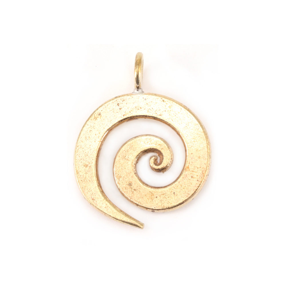 Metal Stamping Blanks Bronze Medium Spiral Pendant 3/4" (19mm)