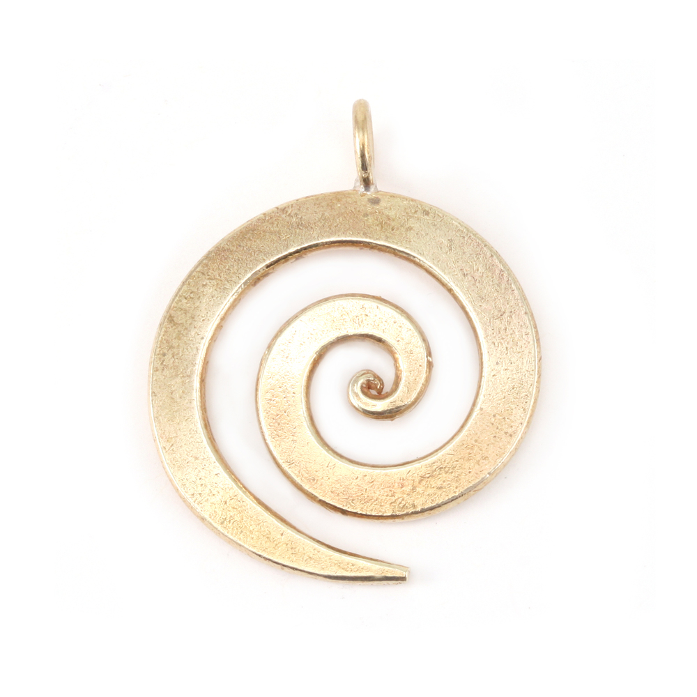 Metal Stamping Blanks Bronze Large Spiral Pendant 1 1/8" (28.5mm)