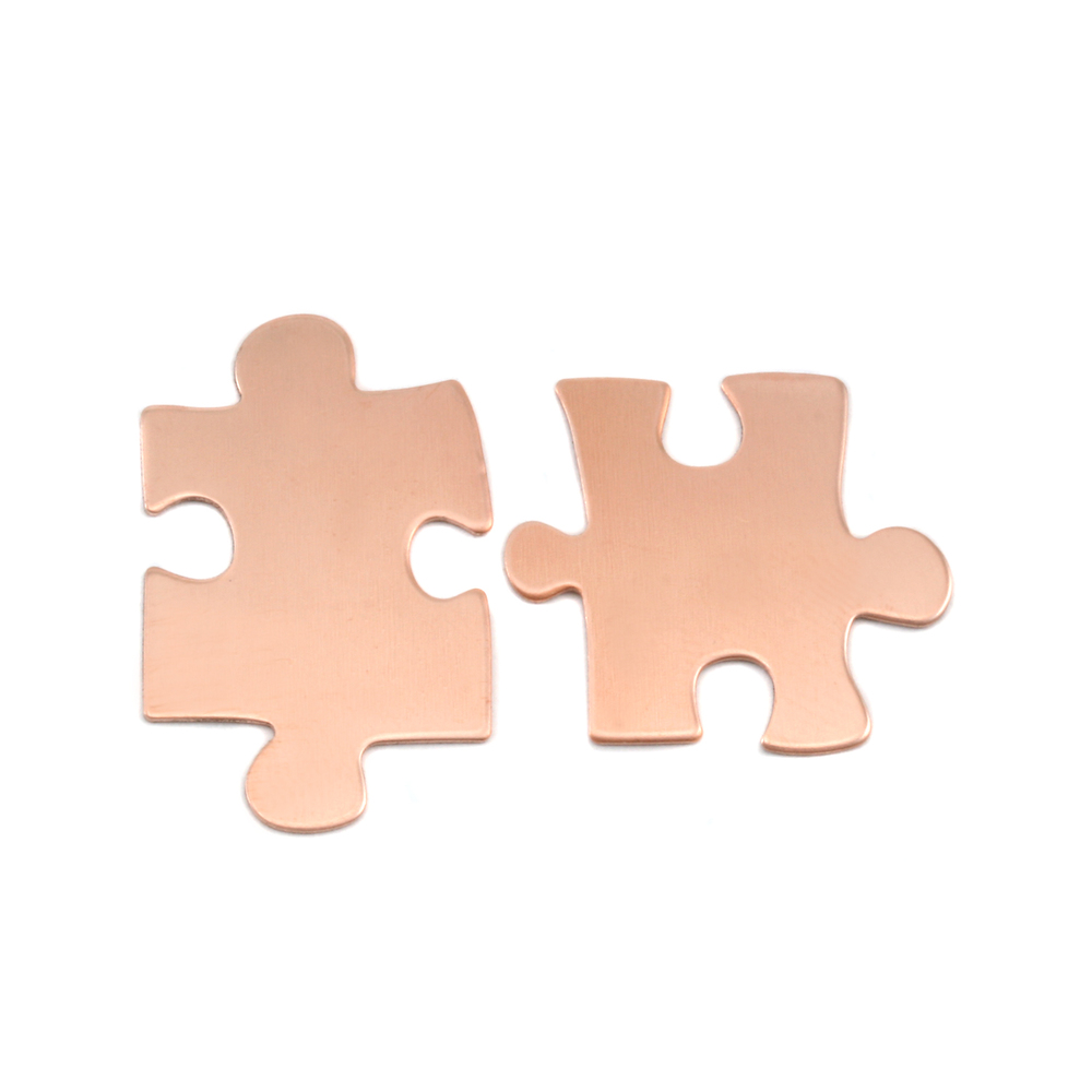 Metal Stamping Blanks Copper Paired Puzzle Pieces, 24g