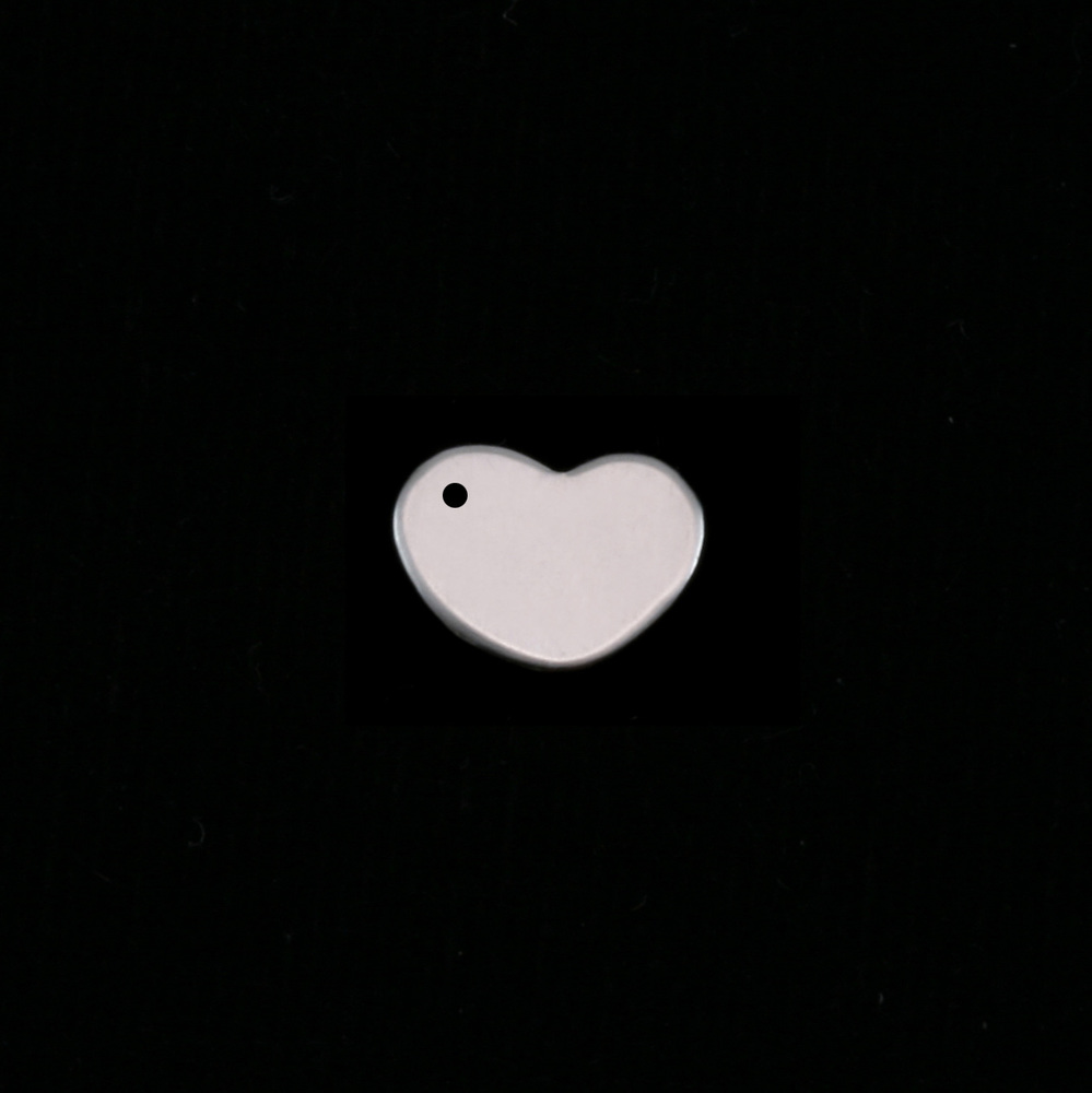 Metal Stamping Blanks Sterling Silver Heart 8.5mm with hole, 24g