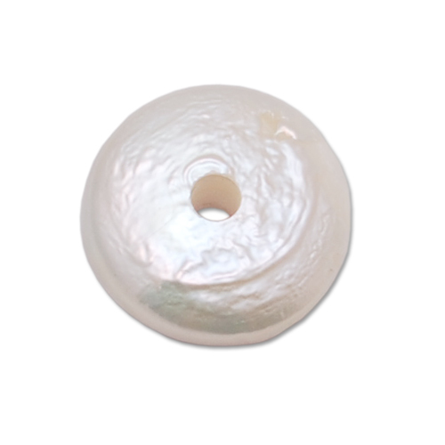 Crystals & Beads Pearl with 14 Gauge Hole, White