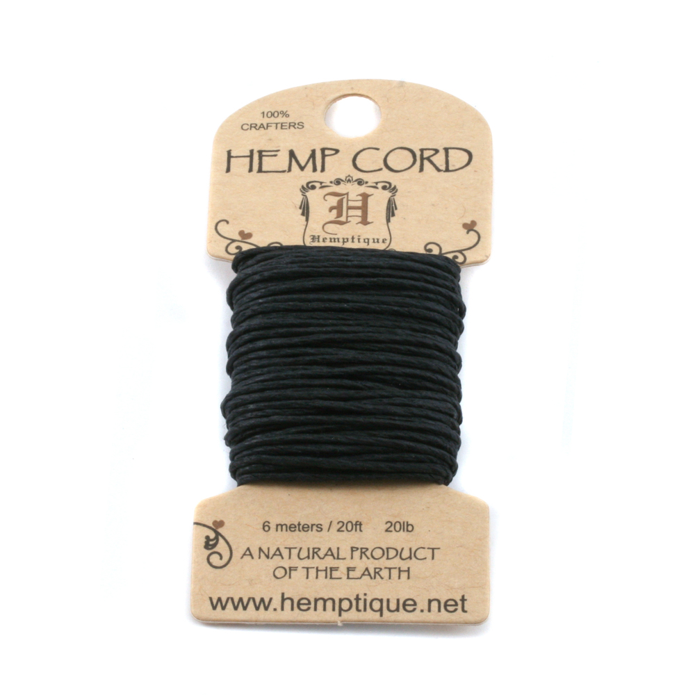 Rivets, Findings & Stringing Hemp Cord- Mini Card Black