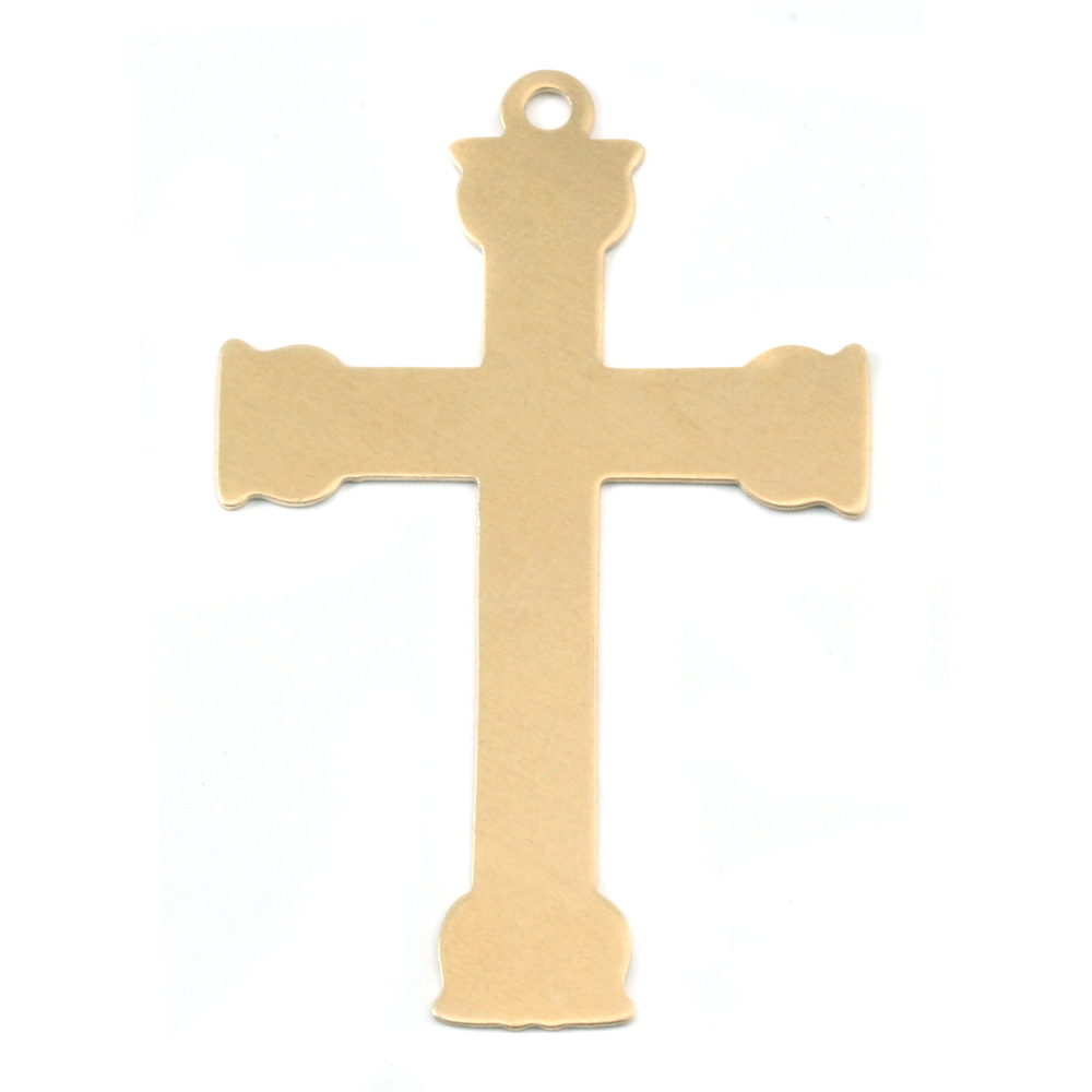 Metal Stamping Blanks Brass Large Fancy Cross, 24g