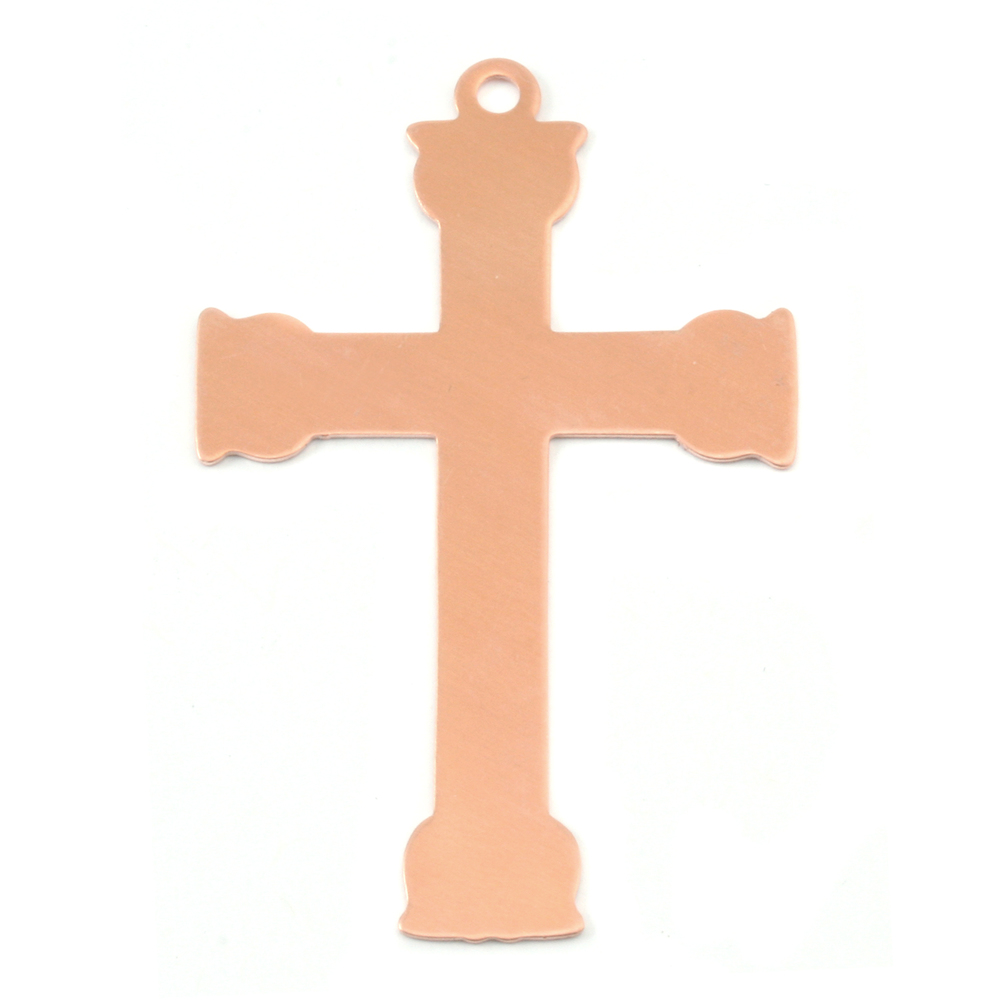 Metal Stamping Blanks Copper Large Fancy Cross, 24g