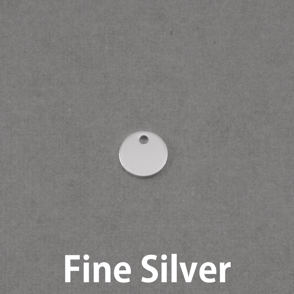 Metal Stamping Blanks Fine Silver Circle with Hole, 8mm (.31"), 20g
