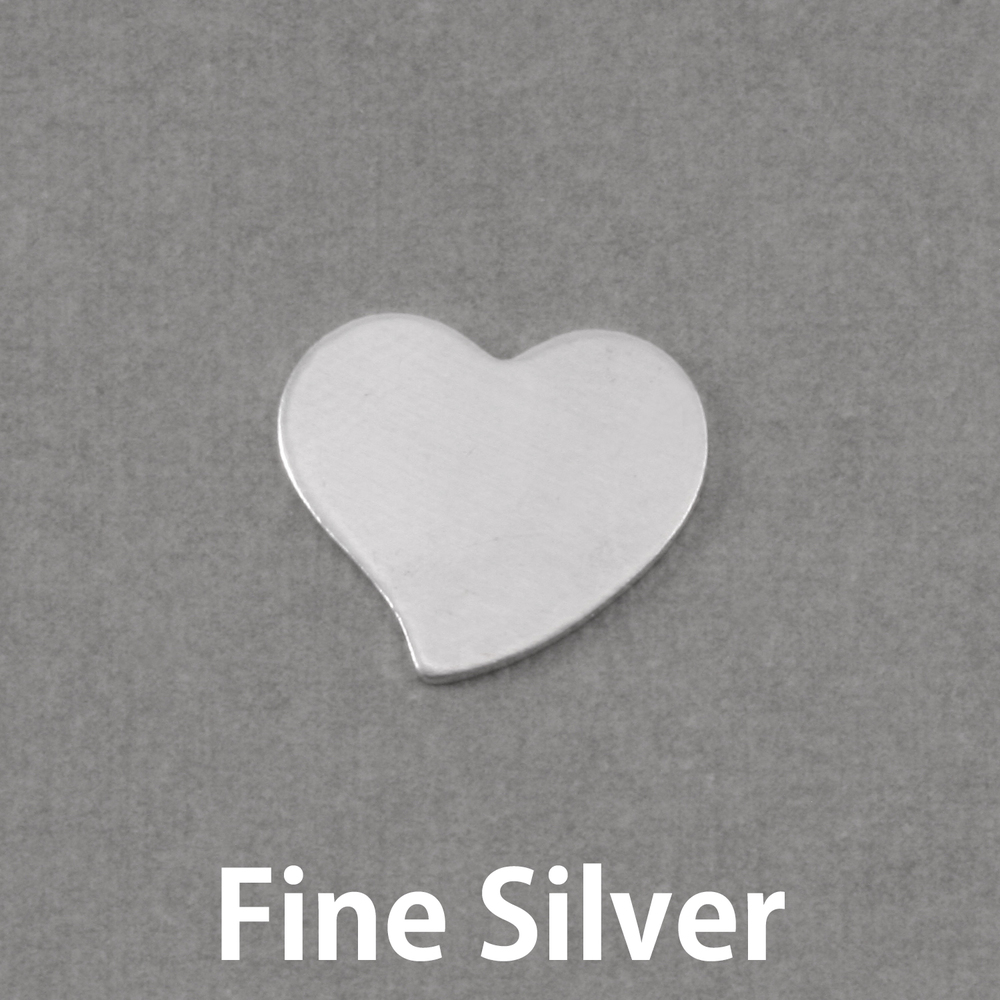 Metal Stamping Blanks Fine Silver Small Stylized Heart, 20g