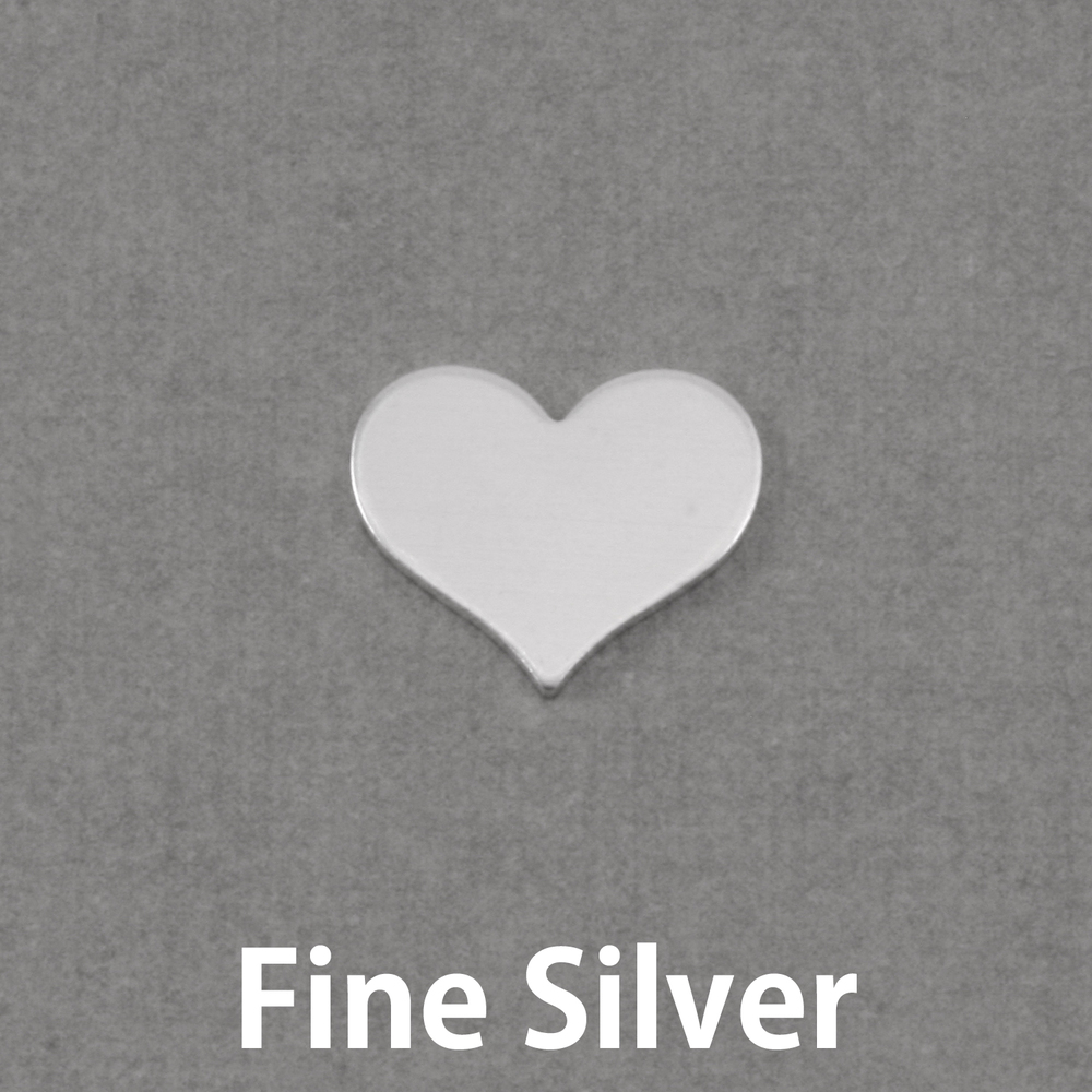 Metal Stamping Blanks Fine Silver Small Classic Heart, 20g