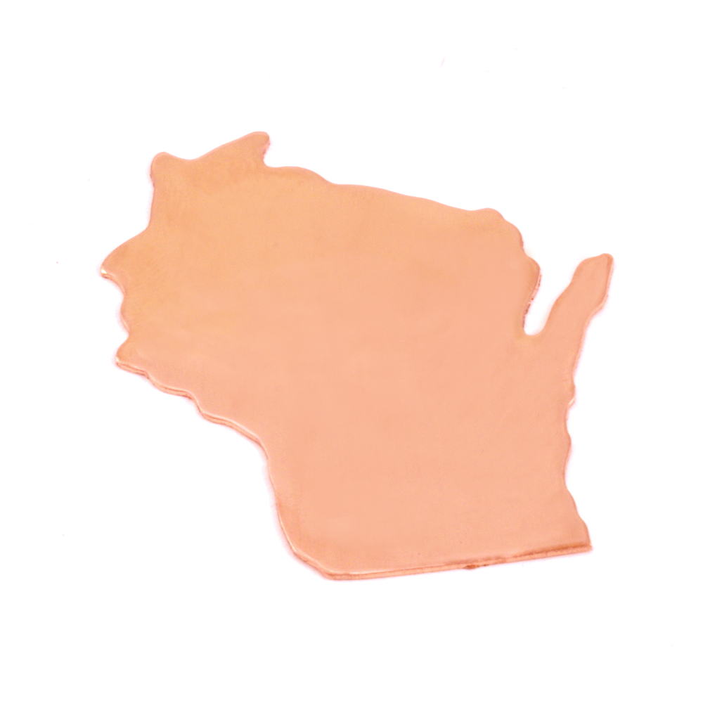 Metal Stamping Blanks Copper Wisconsin State Blank, 24g