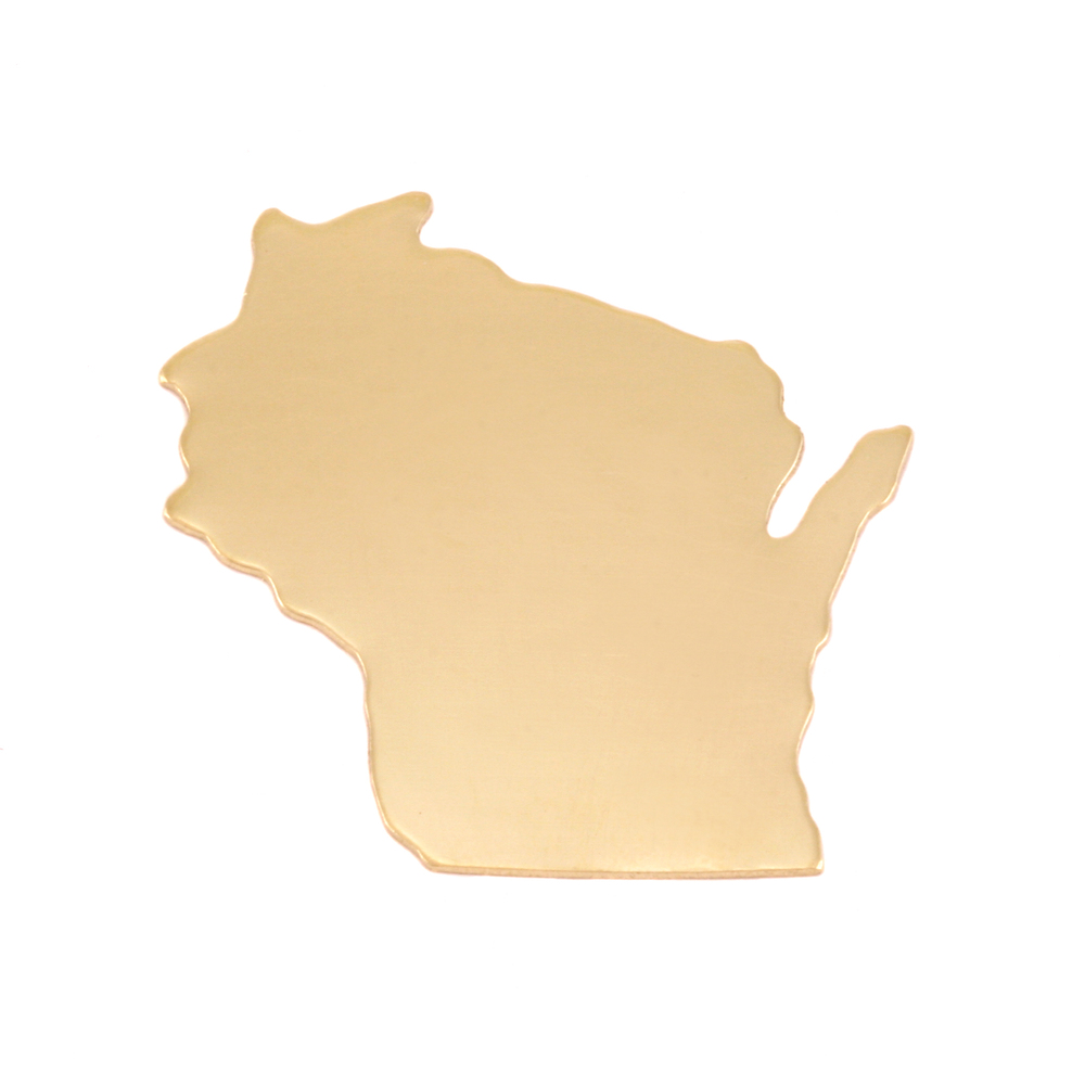 Metal Stamping Blanks Brass Wisconsin State Blank, 24g