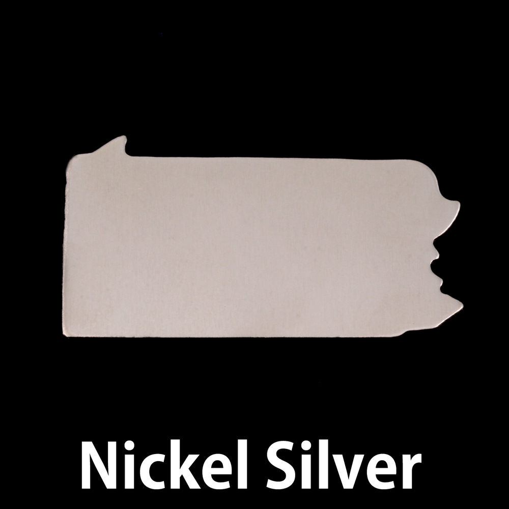 Metal Stamping Blanks Nickel Silver Pennsylvania State Blank, 24g