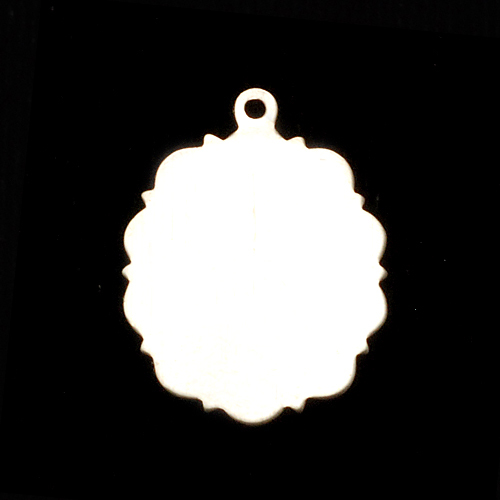 Metal Stamping Blanks Sterling Silver Fancy Oval with Top Loop, 24g
