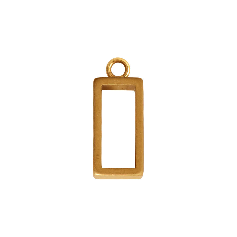Charms & Solderable Accents Open Frame Tiny Rectangle - Gold Plated Brass