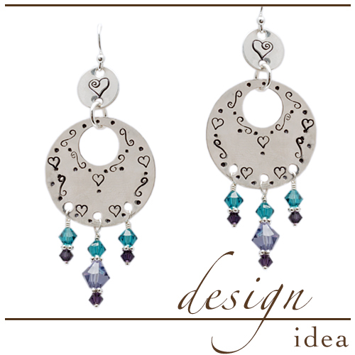 Design Idea: Stamped Earrings with Crystal Dangles