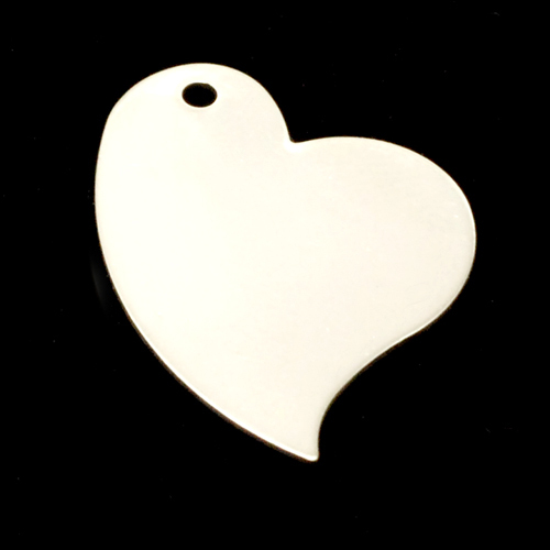 Metal Stamping Blanks Sterling Stylized Heart with Hole, 24g