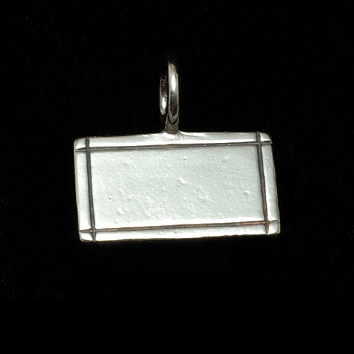 Metal Stamping Blanks Sterling Silver Rectangle Pendant with Border