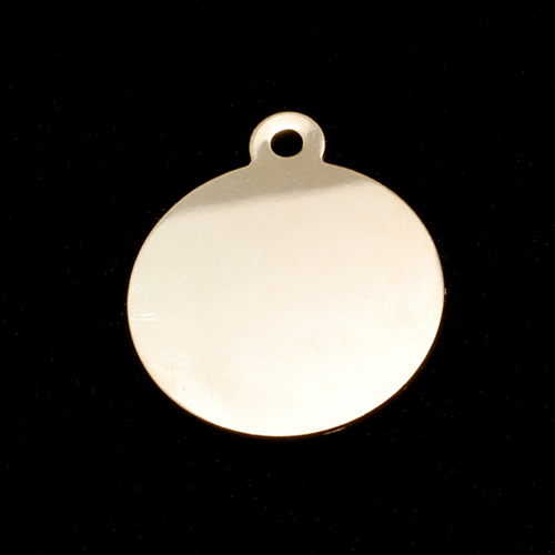 Metal Stamping Blanks Gold Filled Circle with Top Loop, 19mm ( .75"), 24g