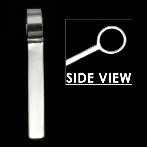 Metal Stamping Blanks Sterling Silver Long Rectangle Pendant w/ Tube Bail (5 mm ID)