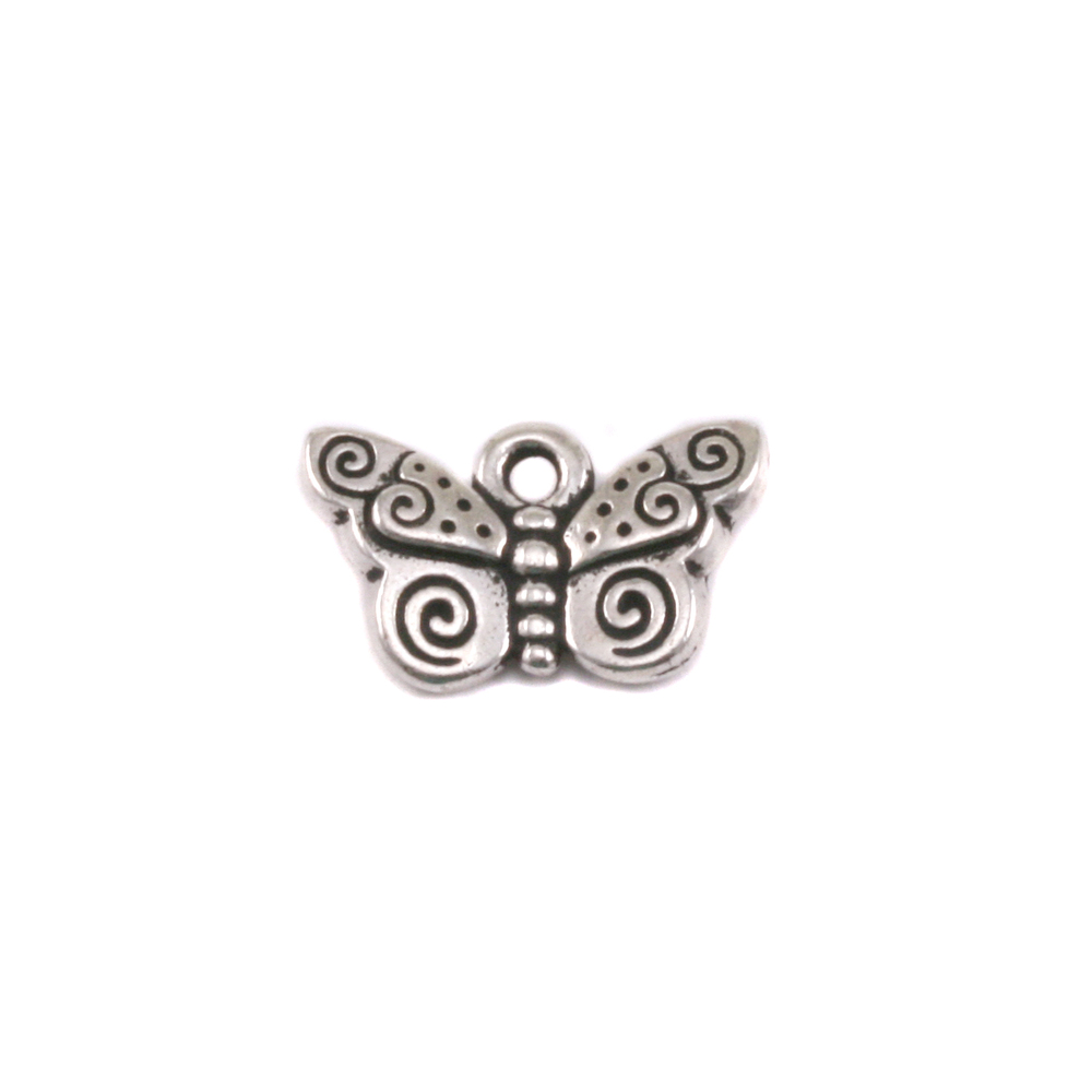 Charms & Solderable Accents Plated Silver Charm: Butterfly