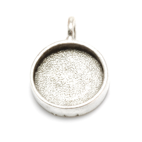 Plated Silver Round Designer Bezel, 5/8" (16mm)