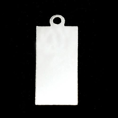 Metal Stamping Blanks Sterling Silver Rectangle w/Top Loop (24mm x 11.5mm), 24g